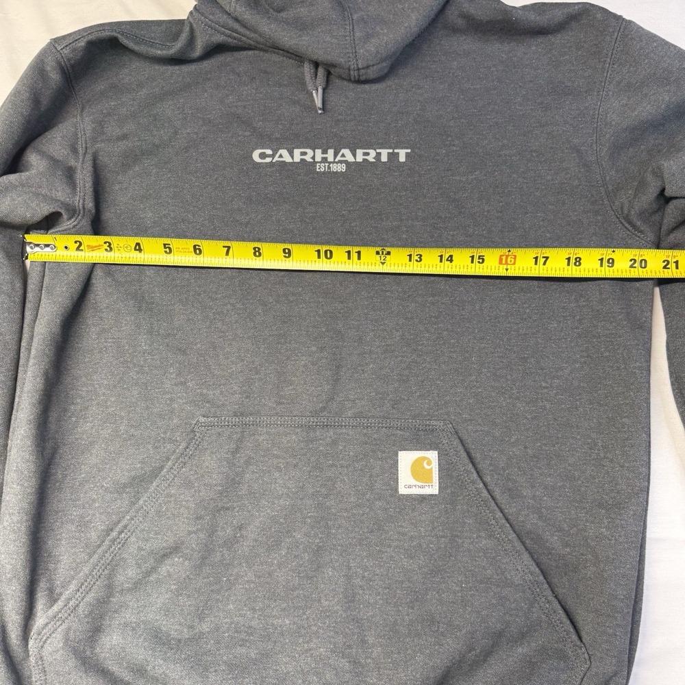 Carhartt Men's Rain Defender Mid 1889 Graphic Sweatshirt Hoodie Gray SMALL - Picture 6 of 10